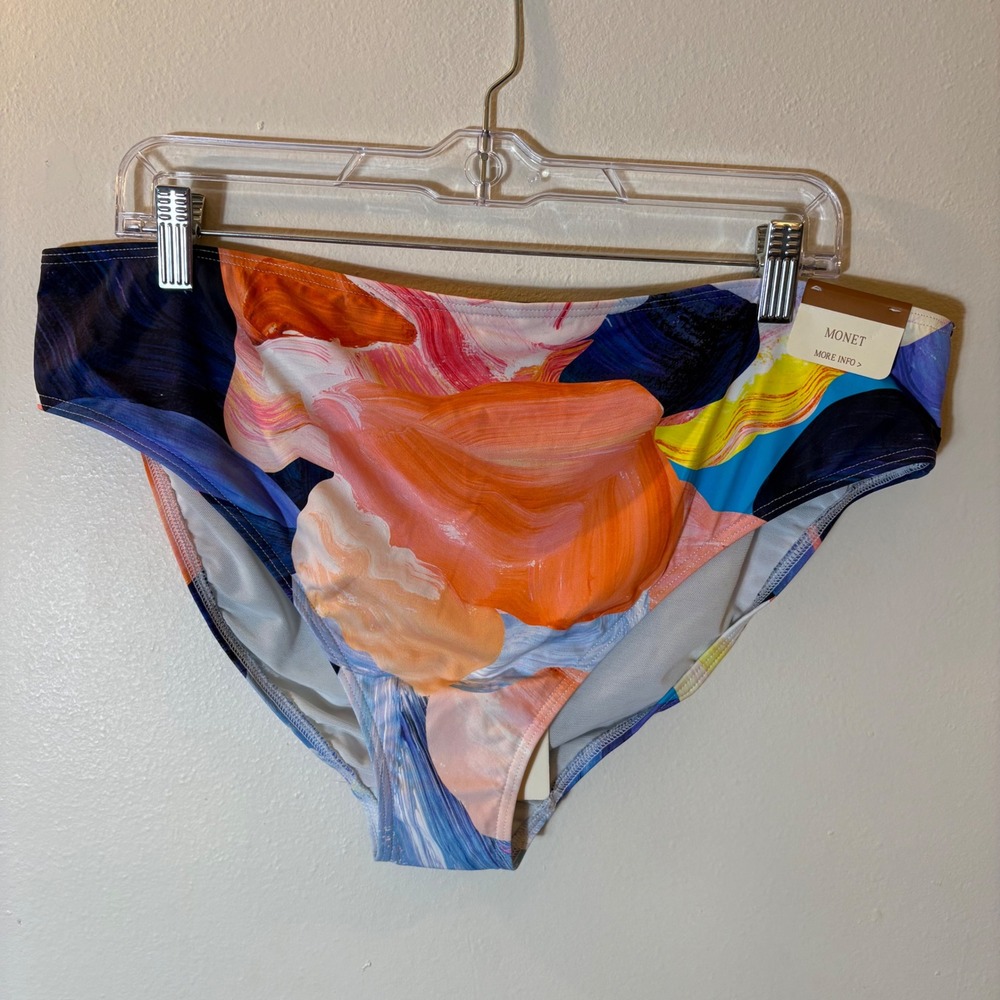 Artesands Monet Curve Fit Mid Rise Swim Bottoms Purple Abstract Size‎ US 12+